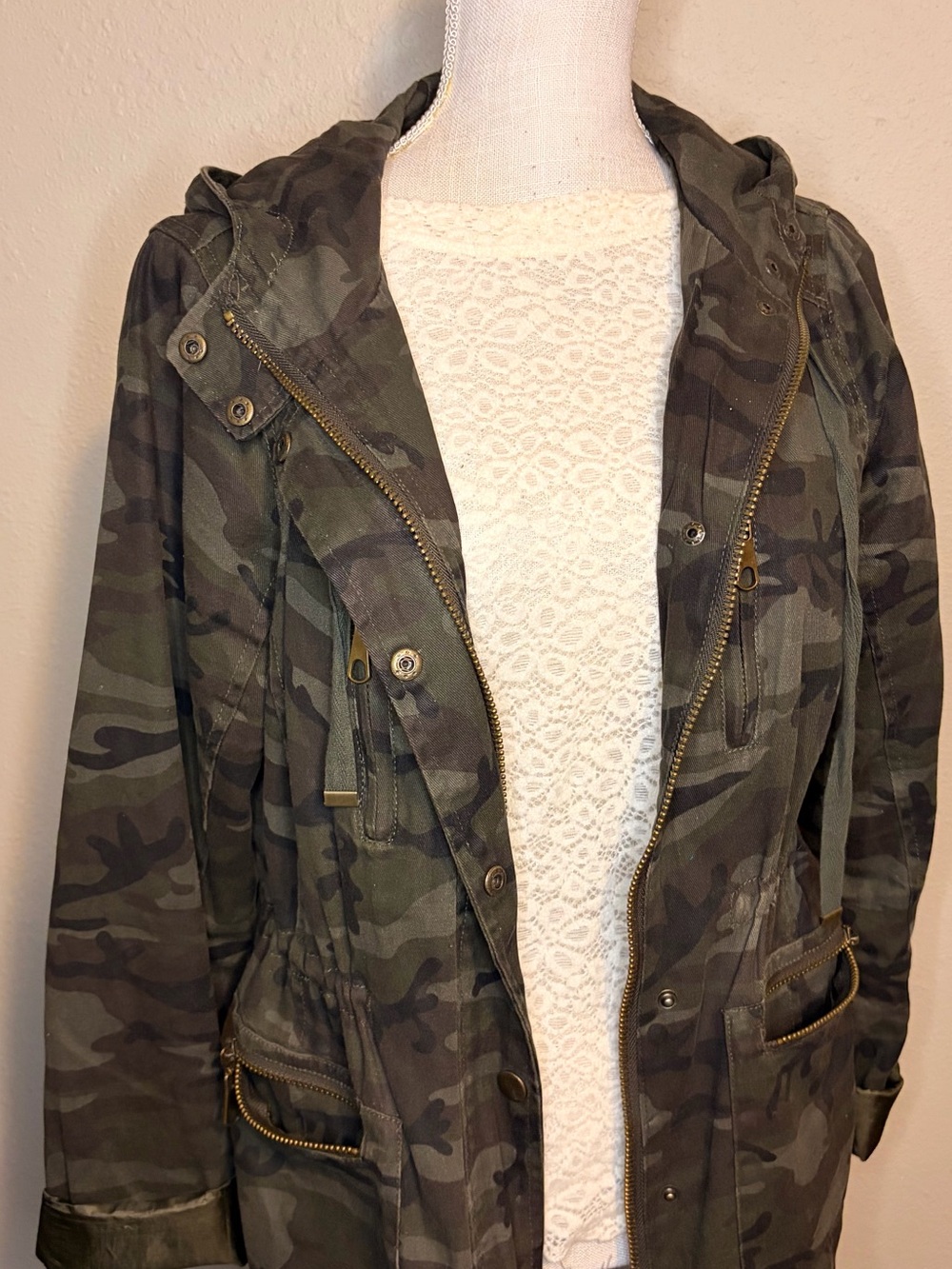 Camo Utility Hooded Jacket - Olive Camo - Picture 2 of 4